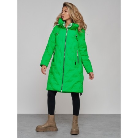 Coat insulated winter female, size 42, green color-2