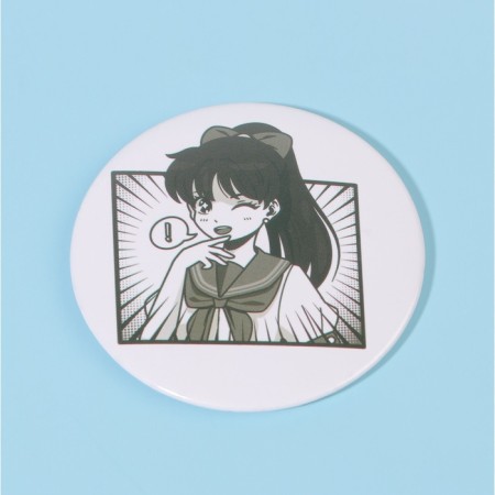 Pocket mirror “anime”, d = 7 cm, white color-4