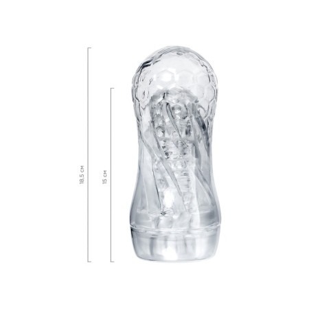 Masturbator A-TOYS JELF, ABS plastic, transparent, 18.5 cm-2