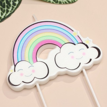 Candle for the Cake "Rainbow Clouds", multi -colored-2
