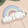 Candle for the Cake "Rainbow Clouds", multi -colored