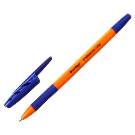 Ballpoint handle Berlingo "Tribase Grip Orange", 0.7 mm, flu, blue-2