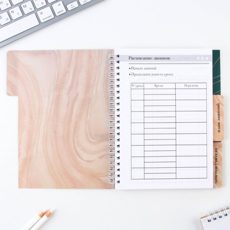 A journal of performance for a year for a teacher, A5 format, 80 sheets, soft cover "Golden Teacher"-4