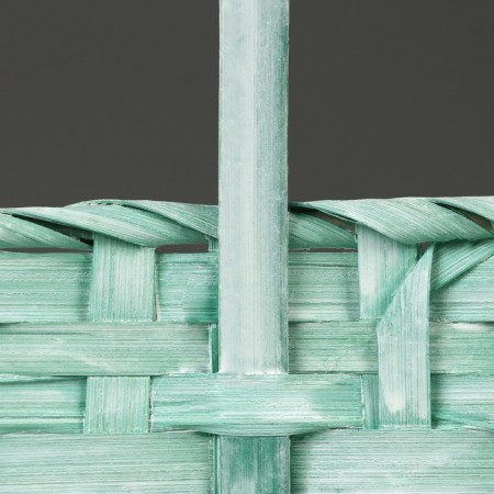 Wicker basket, 21.6 x 21.6 x 10/38 cm, green, bamboo-3