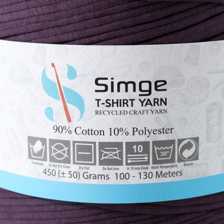 Knitted yarn secondary 90% cotton, 10% p/e, 100m/450 ± 50 g (lilac) mix-4