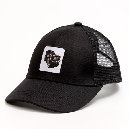 Baby cap for a boy with a Gelik grid, black color, rr 52-54, 5-7 years old-1