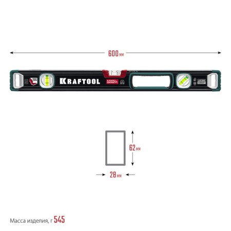 Level Kraftool A-Rate Control 34988-60, mirror eye, accuracy 0.3 mm/m, 600 mm-12