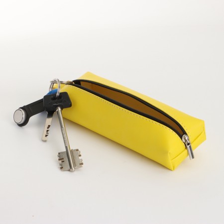 Key of zipper, length 16 cm, ring, carbine, yellow color-3
