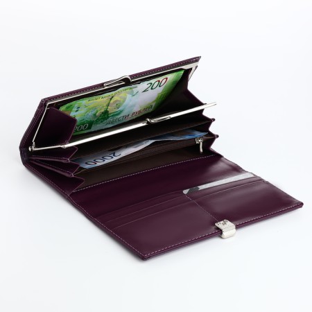 Women's wallet on magnets, purple color-3
