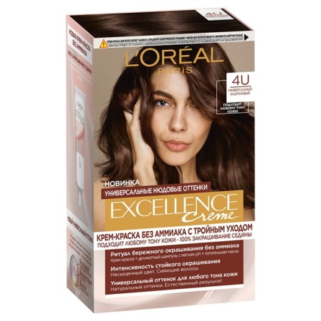 Hair Cream L’Oreal Excellence Creme Universal Nudes, 4U Universal chestnut
