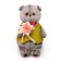 Soft toy "Basik in the vest and with a bouquet", 22 cm