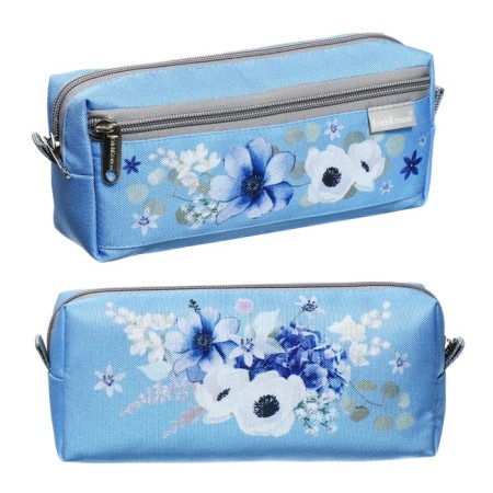 The pencil case is soft, 2 compartments, volumetric, 100 x 210 x 50 mm, Erichkrause Pastel Bloom, 61946