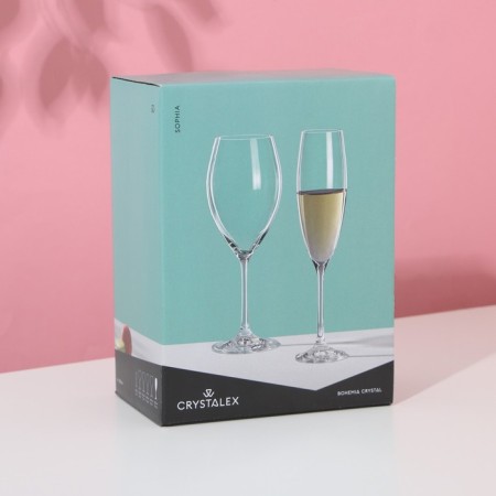 A set of glasses for champagne Bohemia Crystal "Sofia", 230 ml, 6 pcs-4