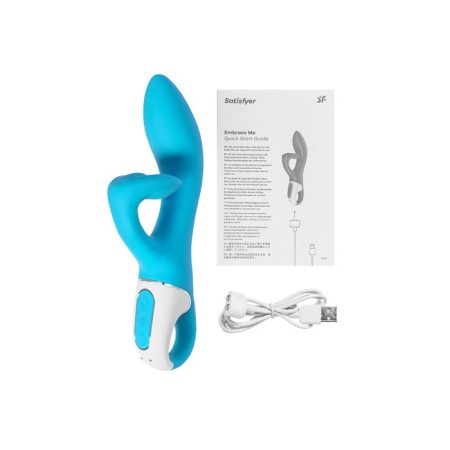 Unrealistic vibrator Satiffyer Embrace Me, silicone, blue color-16