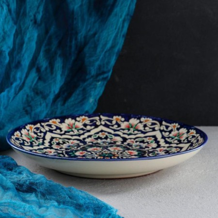 Largan Rishtan ceramics "Flowers", 32 cm, blue-5