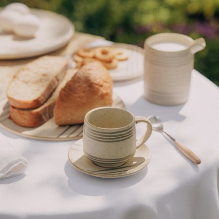Tea couple ceramic SL Home "Raisia", 2 items: a cup 230 ml, a saucer d = 12.5 cm, beige color-7