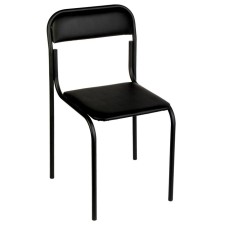 Ascona chair, artificial leather, black, black frame