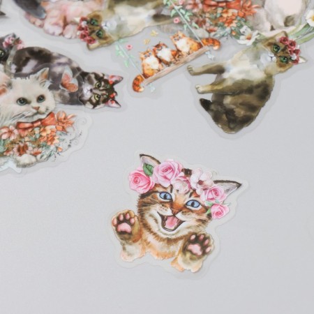 Stickers for creativity "Cats and flowers" set of 30 pcs 0.4x13x9.2 cm-1