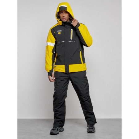 Ski costume male winter, size 50, yellow color-4
