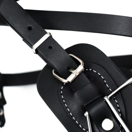 Mercorizer Metal No. 4 with a tripartite strap, pressed skin, black-8