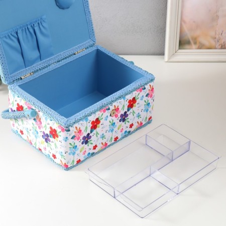 Casket for needlework "Flowering on white" 19x26x14.5 cm-3