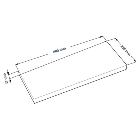 Wall -mounted shelf “FOROR 1.6”, 600 × 250 × 37 mm, vestiburates, white oak color-3