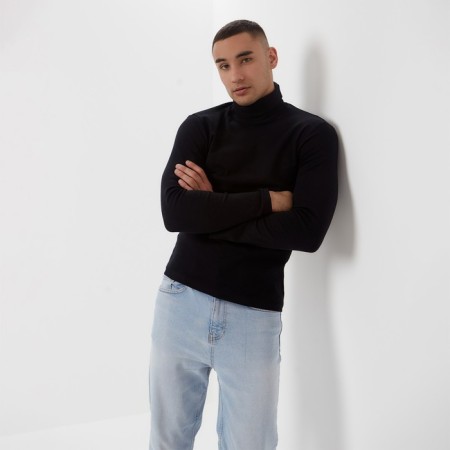 Turtleneck Men's Minaku: Basic Line Man Black Color, size 54-4