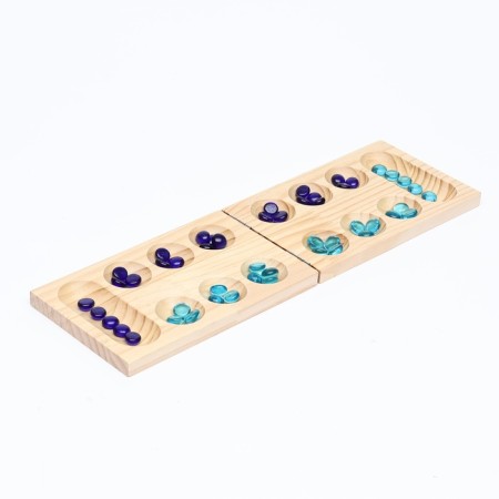 Board game for the logic "Kalah. Mankala", 48 pebbles, 22 x 13.5 cm-5