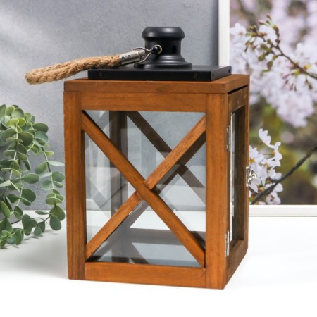 Climber Wood, Glass "Chalet" set 2 pcs 21x21x38, 16x16x26 cm-2