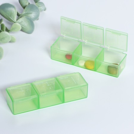 Tabertice "Time", 3 sections, green, 7.3 x 1.5 cm