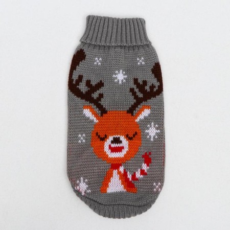 Sweater "Deer on gray", M (DS 26, Osh 26, OG 28-46 cm)-10