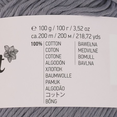 Bouquet Unicolor yarn 100% cotton 200m/100g (3203 gray)-3