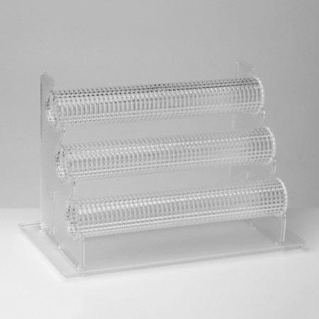 Top for clocks, bracelets, 3 rollers, 32 × 17 × 22 cm, D = 4.5 cm, the color is transparent-2