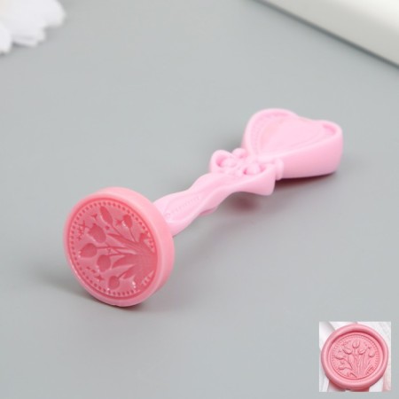 Printing for wax with a plastic handle "Tulips" 2.5 cm