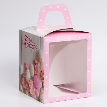 Easter box "Spring Easter", pink, 15 x 15 x 18 cm