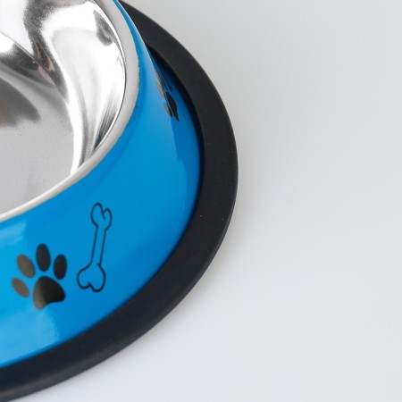 A bowl with a non -slip base color with a print, 475 ml, blue-3