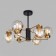 CREEK chandelier, 6x60W E27, black color, bronze