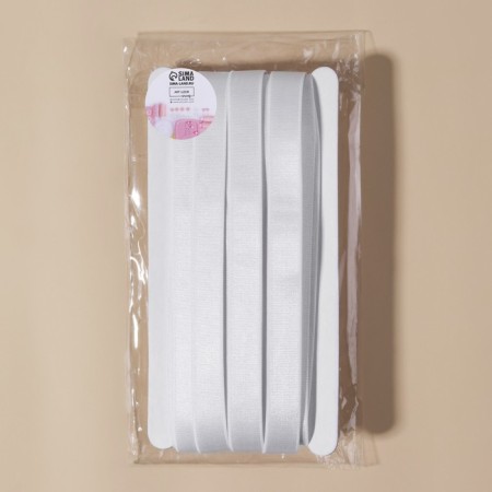 Gum for straps, shiny, 15 mm, 10 ± 0.5 m, white color-2