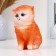 Piggy bank "Small kitten" red, 16x12cm