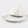 Ceramic dish with a “vintage” lid, 24.5 × 22 × 13 cm, white color