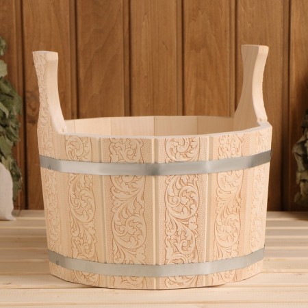 Gang made of linden, 10 l, with embossing, patterns-1