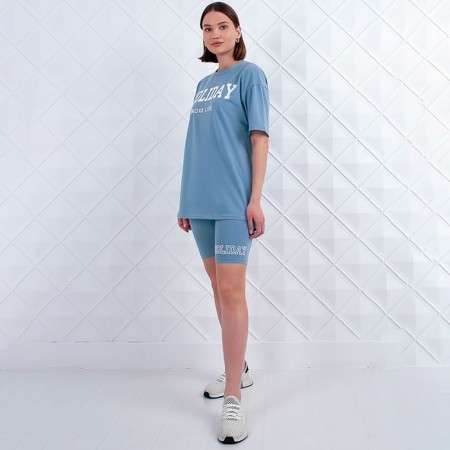 Women's home set (T -shirt/Bridges), jeans color, size 42-2