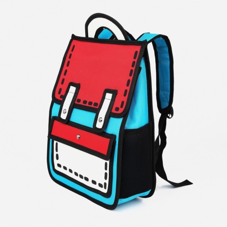 Baby backpack on lightning, blue/red color-2