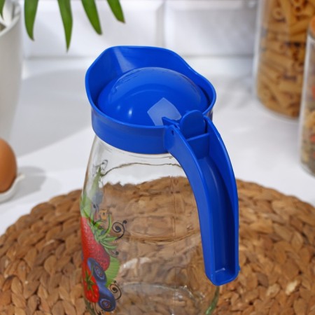 A jug with a lid "Berry Fresh", glass, 1.5 l, with a lid-5