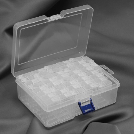 A set of jars for needlework, 42 ​​jars, 1 × 3 × 5 cm, 18 × 11.8 × 5.8 cm, the color is transparent-1
