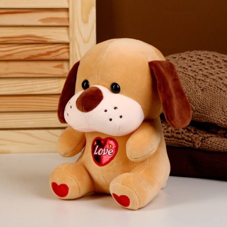 Soft toy "Dog", size 22 cm, redhead color-1