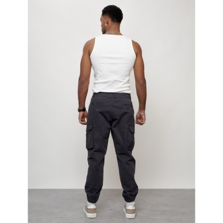 Cargo jeans men, size 48, dark gray color-9