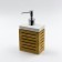 Joy Home liquid soap dispenser, ceramics, white with a bamboo frame