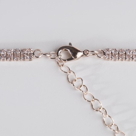 Set 2 subjects: earrings, pendant "Elegance" burn, white color in pink gold, 42 cm-7