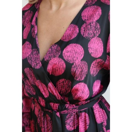 Female dress, size 46, black-pink color-3
